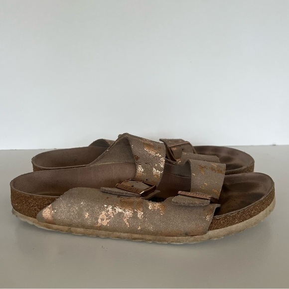 Birkenstock Arizona Khaki with Copper Splashes Big Buckle Sandals, size 42 - Picture 4 of 10